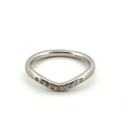 【鑑定済み】正規品 難あり TIFFANY＆CO ティファニー リング Pt950 カーブドバンド エルサペレッティ ダイヤ9P 60016941