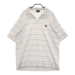 サイズ：6 PEARLY GATES パーリーゲイツ  半袖ポロシャツ ボーダー柄 ホワイト系 [240101217955]# ゴルフウェア メンズ