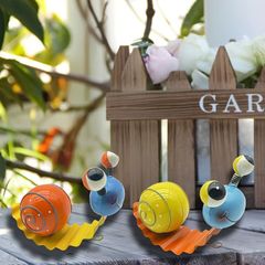 置物 金属製 メタル製 かわいい カラフル ポップ アメリカン アメコミ リアル 北欧 カタツムリ 屋内 屋外 庭園 ガーデニング 2個セット