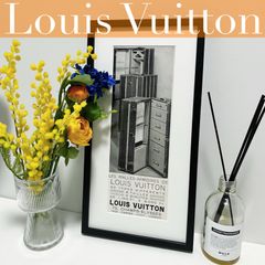 ＜1928 広告＞ Louis Vuitton ルイ・ヴィトン  ポスター ヴィンテージ アートポスター ミニフレーム フレーム付き インテリア モダン おしゃれ かわいい 壁掛け  ポップ レトロ モノトーン モノクロ