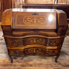 大特価！（59500円）アンティークライディングビューロー象嵌模様入り