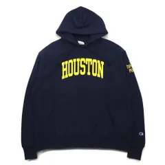 Champion リバースウィーブ REVERSE WEAVE プルオーバーパーカー 3XL ネイビー コットン 裏起毛 HOUSTON アーチロゴ 青単タグ 復刻 ホンジュラス製