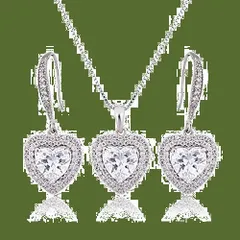 レディース ハート揺れる ピアス ネックレス - AMYJANE スワロフスキー