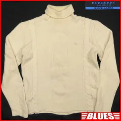 廃盤 バーバリーブルーレーベル セーター ニット M メンズ 白 TY2903