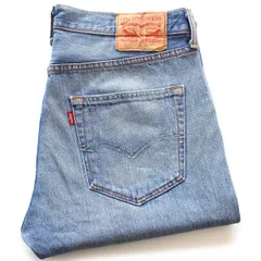 Levi'sリーバイス 501 USED加工 デニムパンツ W35★SDP3949 ジーンズ ストレート ヒゲ ダメージ 縦落ち