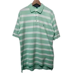 POLO GOLF　RALPH LAUREN　ポロシャツ　半袖シャツ　トップス　ハーフボタン　コットン　ボーダー　ワンポイントロゴ　ブランドロゴ　スモールポニー　刺繍　オーバーサイズ　ビックサイズ　大きめ　古着
