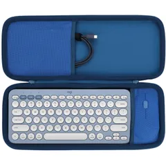 【人気商品】Lebakort収納ケースと互換性のあるLogicoolロジクールPEBBLE KEYS 2 K380sGR BluetoothワイヤレスキーボードPEBBLE MOUSE2 M350sGR ワイヤレスマウス (ダークブルー ケース)のサムネイル