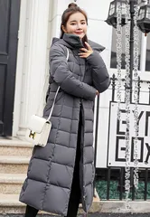 超極暖‼️高品質 フォックスファ ダウン ロングコート 韓国 黒　ダウンコートグース
