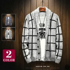 カーディガン ニットカーディガン メンズ ロング ニットジャケット チェック柄 コーディガン 長袖 アウター ニットセーター タートルfkms00fkms00