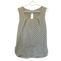 BL4 Max&CO. マックスアンドコー 柄物ノースリーブ トップス ベージュ レディース Sサイズ