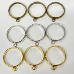 リングパーツ 3種 9個セット 台座カン付きリング台