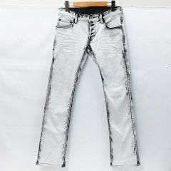 5351 POUR LES HOMMES プールオム デニムパンツ ホワイト系 ブラック メンズ 44 0249-0-059303 M0052-0513④
