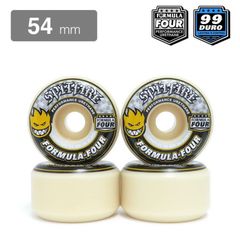 スケボーウィール54　スケートボードウィール54　スピットファイヤーウィール　コニカルシェイプ FORMULA FOUR (F4) CONICAL SHAPE NATURAL(YLW PRINT) 99D 54mm フォーミュラフォー