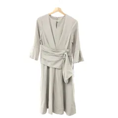 未使用品 RUIRUE ルイルエ  ウエストパールフレアワンピース サイズ:M U1080 グレージュ  レディース ロング丈 ドレス　240001128997