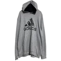 adidas プリントスウェット パーカー XL グレー アディダス ビッグサイズ プルオーバー 裏パイル 古着卸 アメリカ仕入 a701-6376