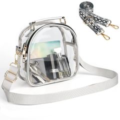 【特価商品】レディース ビニール 斜め掛け 透明バッグ ショルダー 取り替える柄ストラップ付き クリアバッグ [Valleycomfy]