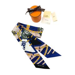 HERMES エルメス ツイリー スカーフ GRANDE TENUE 礼装 ブルー系 061729S