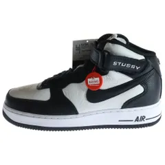 NIKE (ナイキ) ×STUSSY AIR FORCE 1 MID ステューシー エアフォース1 ミッドカットスニーカー シューズ ブラック/ホワイト US10/28.0cm