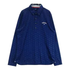 サイズ：LL CALLAWAY キャロウェイ  長袖ポロシャツ ボタンダウン 総柄 ネイビー系 [240101445524] ゴルフウェア メンズ ストスト