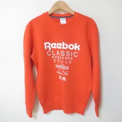 D388　Reebok　リーボック　クラッシック　オレンジ　ロゴ　トレーナー　S　スウエット　裏起毛