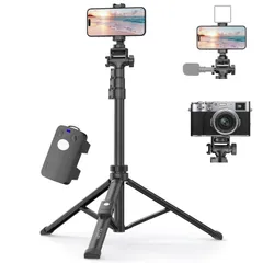 【人気商品】ビデオカメラ/ウェブカメラ/iphone＆Androidに対応 安定感アップ 軽量 コンパクト 安定 4段階伸縮 ミニ三脚 カメラ三脚/一脚 360°回転調整 遠隔撮影リモコン さんきゃく じどり棒 スタンド 携帯 セルカ棒 長い 自撮り棒 スマホ