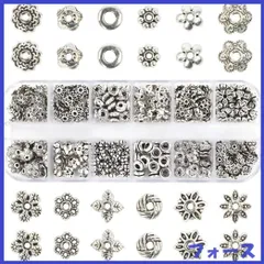 [HappyHome] ブレスレット スペーサー シルバー パーツ 12種 360個入り アクセサリークラフト 金具 DIY 手芸パーツ