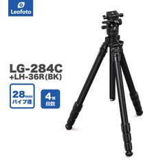 Leofoto(レオフォト) LG-284C+LH-36R(BK) 防水カーボン三脚＋自由雲台セット［ルシファー/ガブリエルシリーズ｜最大脚径28mm｜4段｜3/8,1/4インチ対応｜ボール径36mm｜プレートNP-50付属｜アルカスイス互換］