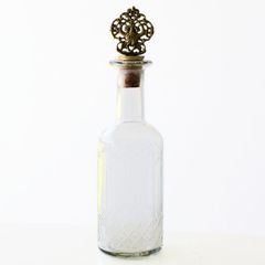 ガラスボトル おしゃれ ガラス瓶 アンティーク かわいい ビン 入れ物 アンティークな蓋付きボトル デコール