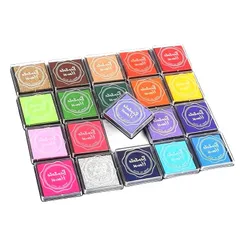 【数量限定】インク 年賀状 お祝い クリスマス 手紙 ハンコ メッセージカード フィンガーペイント DIY スタンプパッド ハンドメイド (20色) 印鑑 水性 カラフル スタンプ台 20色セット