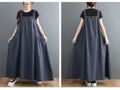 ジャンパースカート レディース デニム 春夏 ワンピース サロペットスカート キャミワンピース 重ね着 ゆったり ワンピ ロングワンピース オールインワン スカート 無地 マキシ丈 オーバーサイズ 20代 30代 40代 cHDk450