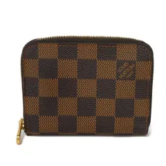 LOUIS VUITTON ルイ・ヴィトン ジッピー コインパース ロゴ ラウンドファスナー カードケース 名刺入れ コンパートメント 小銭入れ 財布 ブラウン 市松模様 ダミエ エベヌ コインケース N63070
