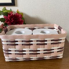 トイレットペーパー入れ　小物入れ　クラフトバンド