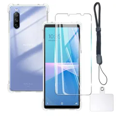 対応 Xperia 10 III SO-52B SOG04 Xperia10 III Lite ケース クリア ケース Xperia10 III カバー TPU 保護ケース カバー背面 + Xperia10III ガラスフィルム Xperia 10IIIフ