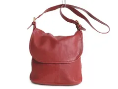 【お得なクーポン配布中!】 USA製 オールドコーチ 本革 レザー ショルダー バッグ / 古着 COACH レザーバック コーチ 斜め掛け 肩掛け カウハイド レアカラー レッド