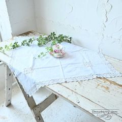 L3705-561 送料込！ 英国ヴィンテージ リネン テーブルクロス ファブリック 花 クロス イギリス