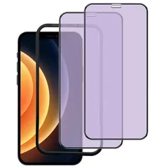 【人気商品】DXFAU 【2枚セット】 ガラスフィルム iPhone 12 Promax 用 6.7インチ対応 ブルーライトカット 全面保護フィルム 液晶画面 硬度9Ｈ強化ガラス 滑らかなタッチ操作 指紋付着防止 飛散防止 気泡防止 ガイド枠付き 貼り付けは簡