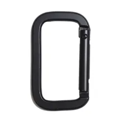 【4個セット】 フラット四角カラビナ　スクエアカラビナ　四角カン　ブラック　キーホルダー　パーツ【makuzo shop】