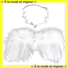 【1点限り】衣装 エンジェル 寝相アート 可愛い ヘアバンド ニューボーン エンジェルセット ベビー 新生児 写真 ハーフバースデー 小道具 天使の羽 舞台 [LIKENNY] 撮影