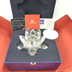 スワロフスキー 水蓮 キャンドルホルダー (M) 廃盤品 希少 箱付き スワロフスキー 水蓮 キャンドルホルダー (M) 廃盤品 希少 箱付き