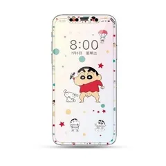 iPhone 11 / iPhone XR 強化 ガラスフィルム 液晶 保護 フィルム アニメ クレヨンしんちゃん 1 硬度9H 飛散防止 全面保護 ラウンドエッジ加工 キャラクター 3D フィルム