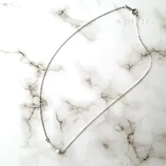 ［再販］小さな翡翠とハーキマーダイヤモンドのネックレス*　天然石/誕生石/約40cm/サージカルステンレス