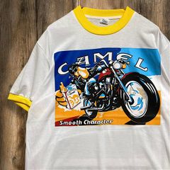 BJJY リンガー Tシャツ ビンテージ 古着 白 キャメル CAMEL バイク 黄色煙草 ラクダ タバコ Lサイズ 2503  2980 p10