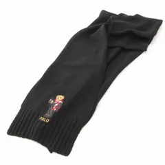 ポロ ラルフローレン POLO RALPH LAUREN マフラー ニット ポロベアワッペン F ブラック /UO