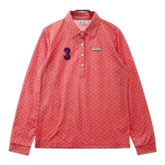 サイズ：L ADIDAS GOLF アディダスゴルフ N56427 長袖ポロシャツ ドット柄 レッド系 [240101278605]# ゴルフウェア レディース ストスト
