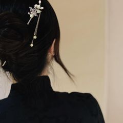 EZ PEACH かんざし スティック かんざし ヘアスティック 簪 蝶 桜 花 パール 簪パーツ 一本挿し シンプル ヘアアクセサリー 浴衣 ゆかた 和装小物 髪留め 髪飾り 和風 着物 ヘアアクセサリー 花火大会 (若緑/パール01)
