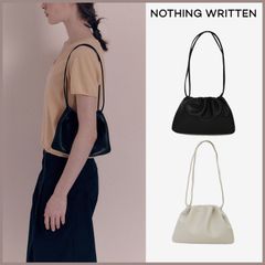 日本未入荷!! NOTHING WRITTEN Nella strap bag ナッシングリトゥン ネラストラップバッグ ブラック ホワイト ショルダーバッグ 巾着バッグ レザー ミニバッグ コンパクト カジュアル シンプル 韓国 人気 日本未上陸