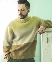 【MR.OLIVE】7G MOHAIR KNIT / MULTI BORDER SWEATER　ミスターオリーブ/モヘアニット / マルチボーダーセーター/日本製のサムネイル