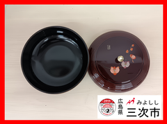 14-4　春慶塗　茶菓子入れ　蓋つき　菓子器　菓子鉢　和モダン