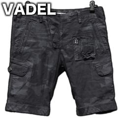 VADEL 迷彩柄ストレッチカーゴショーツ カモフラ 48サイズ バックサテン バデル ヴァデル ギミック パラシュートパンツ ハーフパンツ 00s y2k