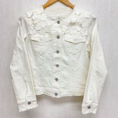 ◇スーパービューティー42 ホワイト デニムジャケット ビジュー レース